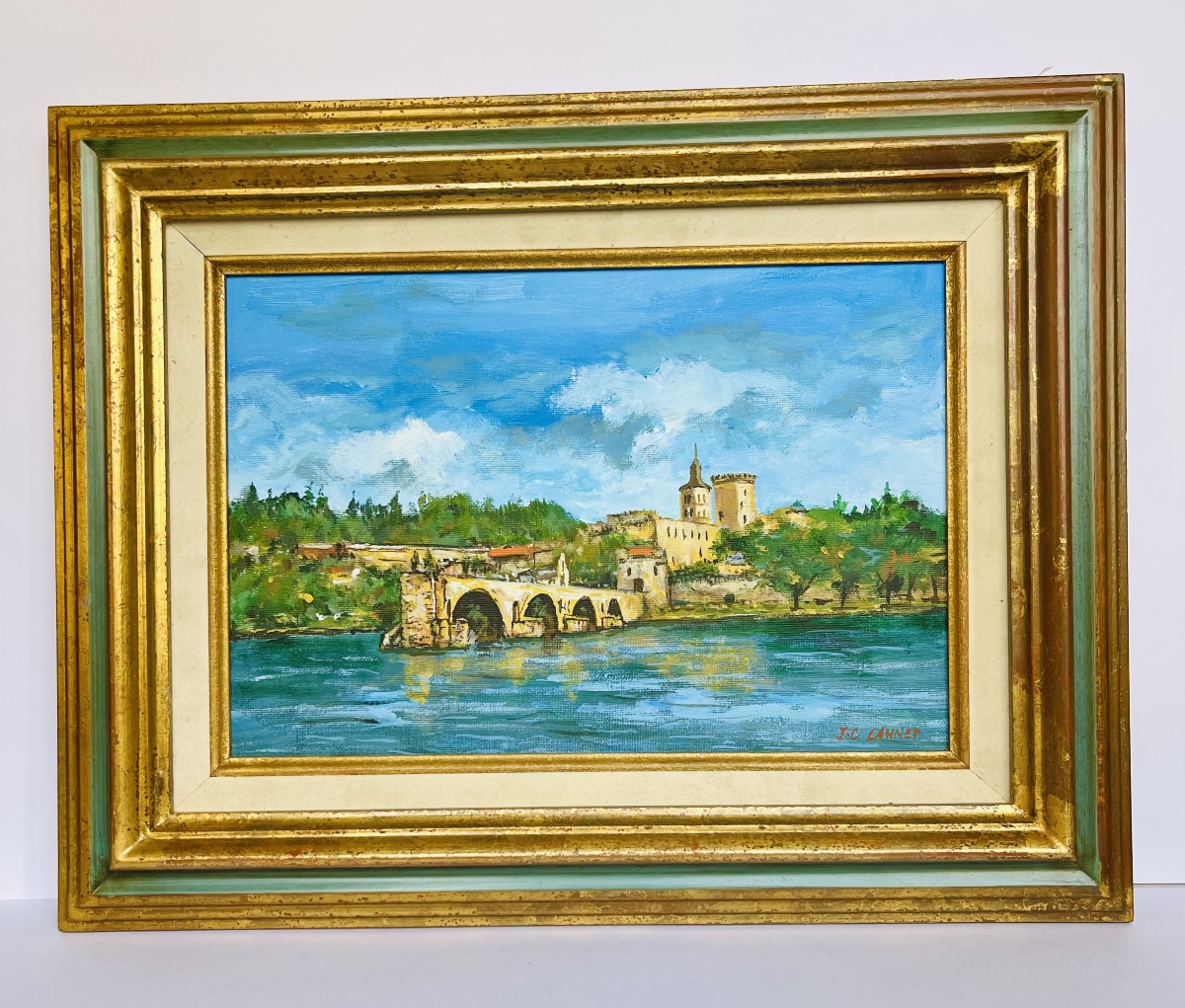 Painting—view Of Avignon—jc Cannet